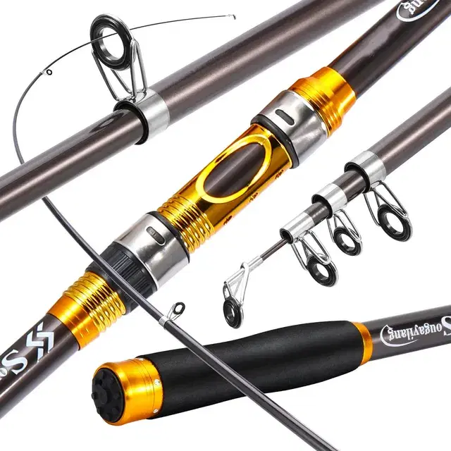 Carbono Telescópica 2,10m 5-12lbs Dourada